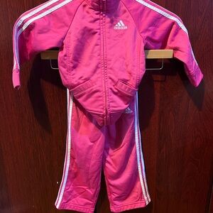 adidas Pink Girls' Two-Piece Track Jacket and Pants